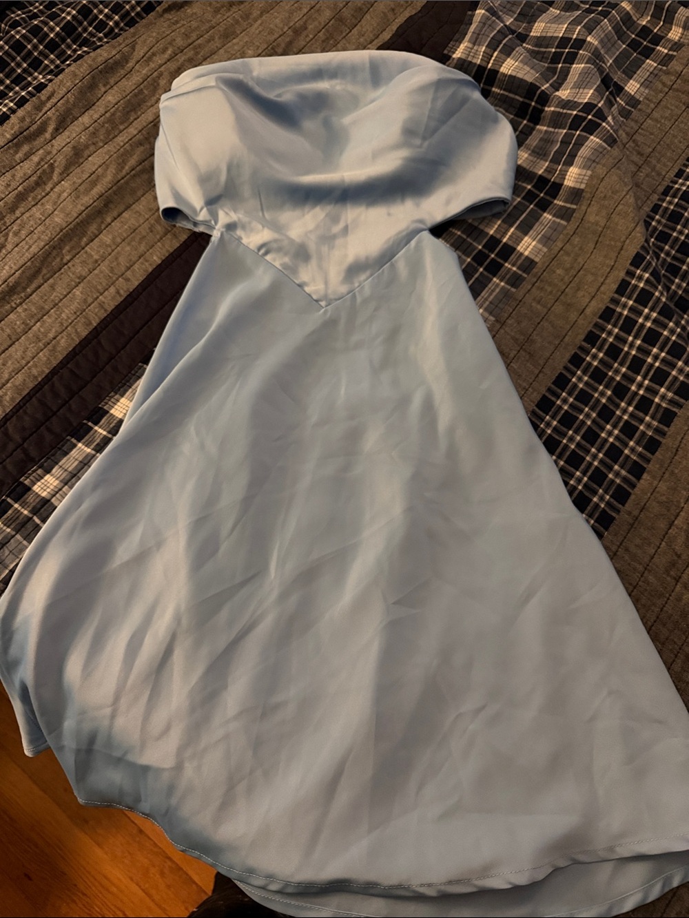 Hello Molly Powder Blue Strapless A-Line Dress